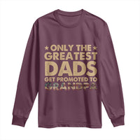 Greatest Dads Get Promoted To Grandpa Long Sleeve Shirt Retro American Flag Fathers Day New Grandpa Gift