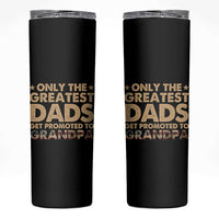 Greatest Dads Get Promoted To Grandpa Skinny Tumbler Retro American Flag Fathers Day New Grandpa Gift