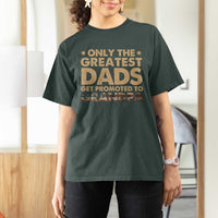 Greatest Dads Get Promoted To Grandpa T Shirt For Women Retro American Flag Fathers Day New Grandpa Gift