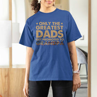 Greatest Dads Get Promoted To Grandpa T Shirt For Women Retro American Flag Fathers Day New Grandpa Gift