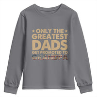 Greatest Dads Get Promoted To Grandpa Youth Sweatshirt Retro American Flag Fathers Day New Grandpa Gift