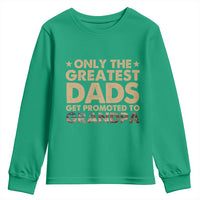 Greatest Dads Get Promoted To Grandpa Youth Sweatshirt Retro American Flag Fathers Day New Grandpa Gift