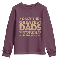 Greatest Dads Get Promoted To Grandpa Youth Sweatshirt Retro American Flag Fathers Day New Grandpa Gift