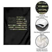 Greatest Dads Get Promoted To Grandpa Garden Flag Retro Camo American Flag New Grandpa Gift