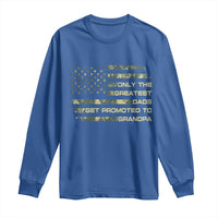 Greatest Dads Get Promoted To Grandpa Long Sleeve Shirt Retro Camo American Flag New Grandpa Gift