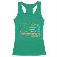Greatest Dads Get Promoted To Grandpa Racerback Tank Top Retro Camo American Flag New Grandpa Gift