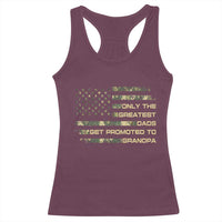 Greatest Dads Get Promoted To Grandpa Racerback Tank Top Retro Camo American Flag New Grandpa Gift