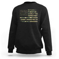 Greatest Dads Get Promoted To Grandpa Sweatshirt Retro Camo American Flag New Grandpa Gift