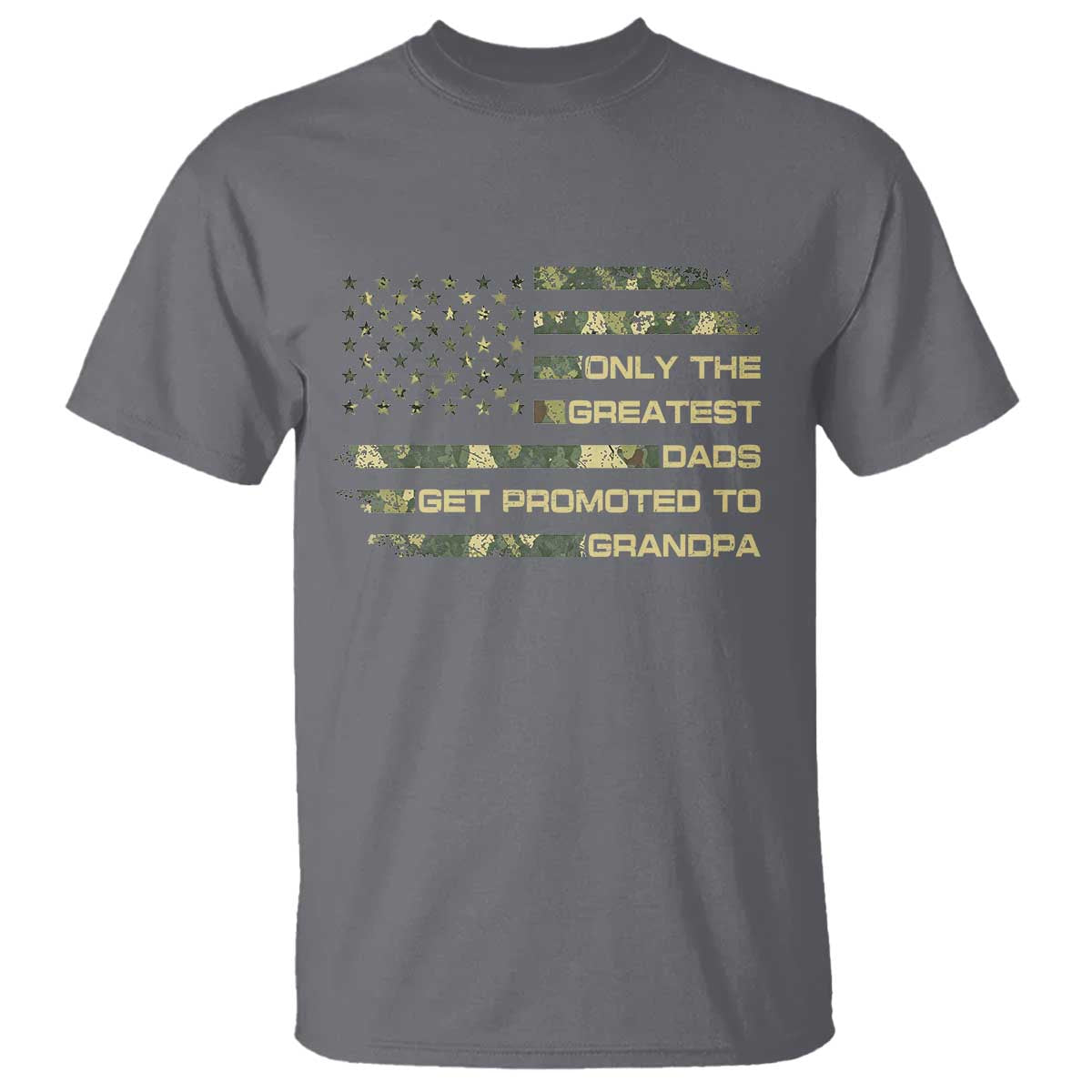 Greatest Dads Get Promoted To Grandpa T Shirt Retro Camo American Flag New Grandpa Gift