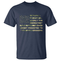 Greatest Dads Get Promoted To Grandpa T Shirt Retro Camo American Flag New Grandpa Gift