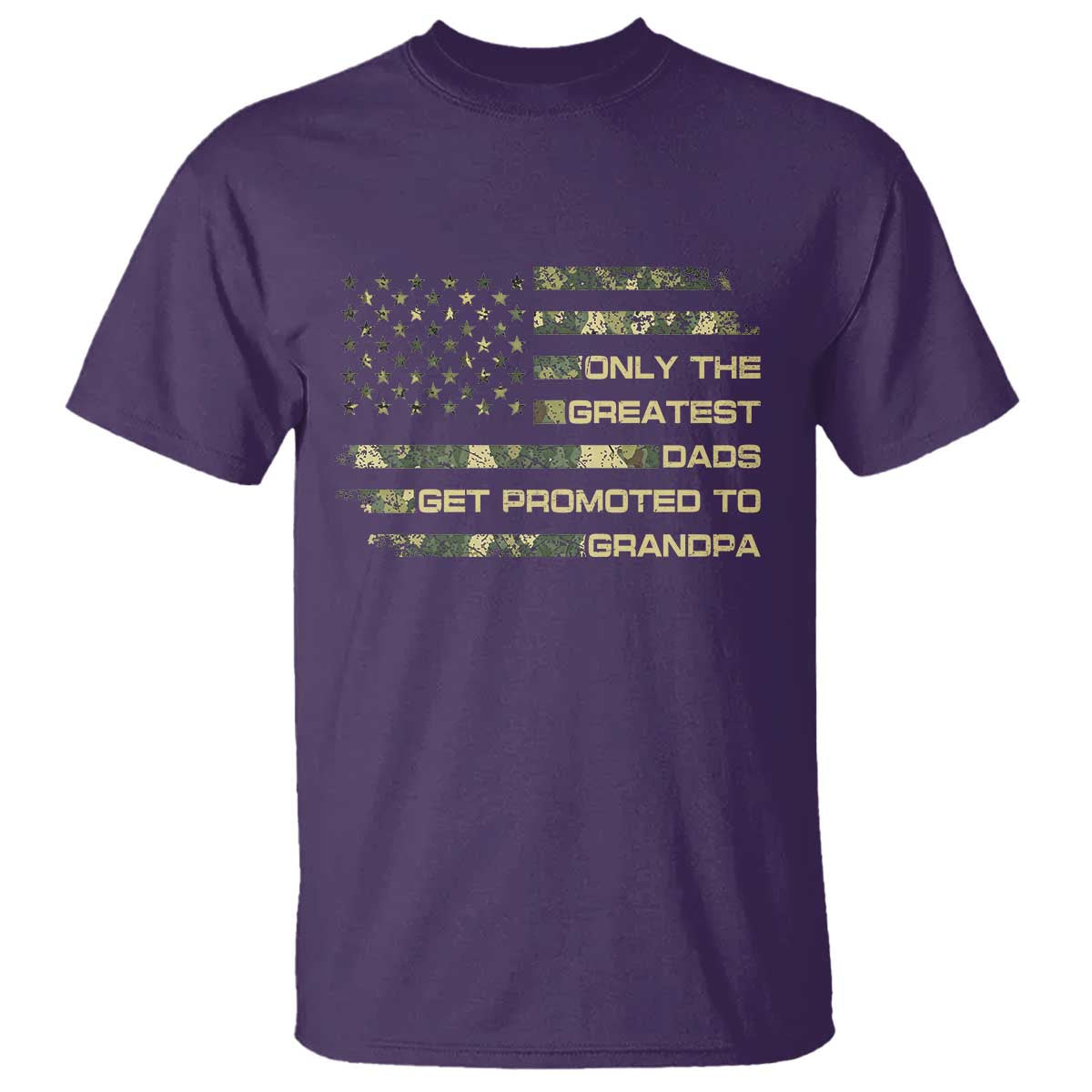 Greatest Dads Get Promoted To Grandpa T Shirt Retro Camo American Flag New Grandpa Gift