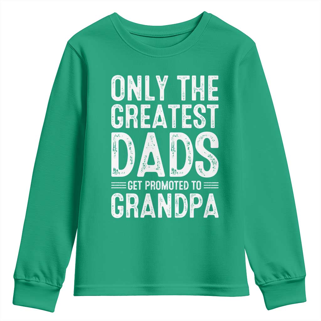 Greatest Dads Get Promoted To Grandpa Youth Sweatshirt