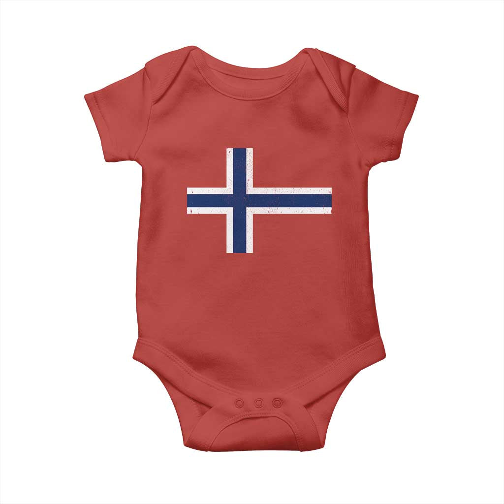 Norway Flag Baby Onesie Distressed Norwegian Norge Nordic Red White Blue Symbol