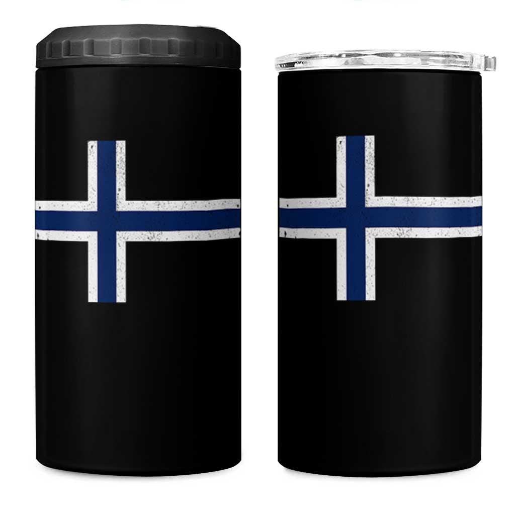 Norway Flag 4 in 1 Can Cooler Tumbler Distressed Norwegian Norge Nordic Red White Blue Symbol