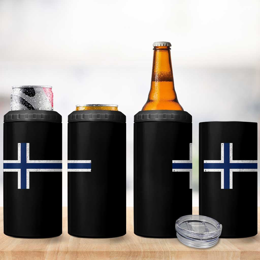 Norway Flag 4 in 1 Can Cooler Tumbler Distressed Norwegian Norge Nordic Red White Blue Symbol