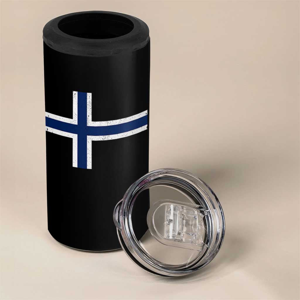 Norway Flag 4 in 1 Can Cooler Tumbler Distressed Norwegian Norge Nordic Red White Blue Symbol
