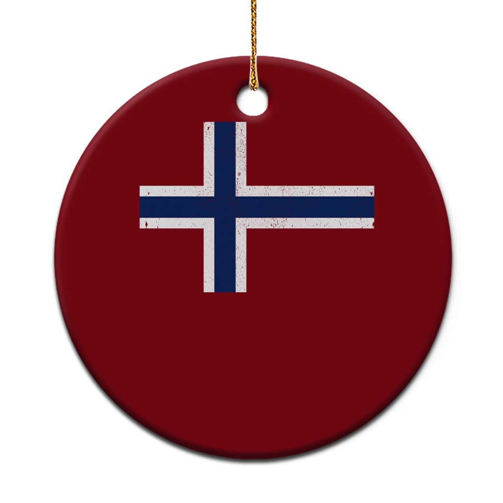 Norway Flag Ceramic Ornament Distressed Norwegian Norge Nordic Red White Blue Symbol