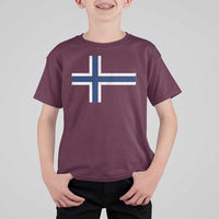 Norway Flag T Shirt For Kid Distressed Norwegian Norge Nordic Red White Blue Symbol