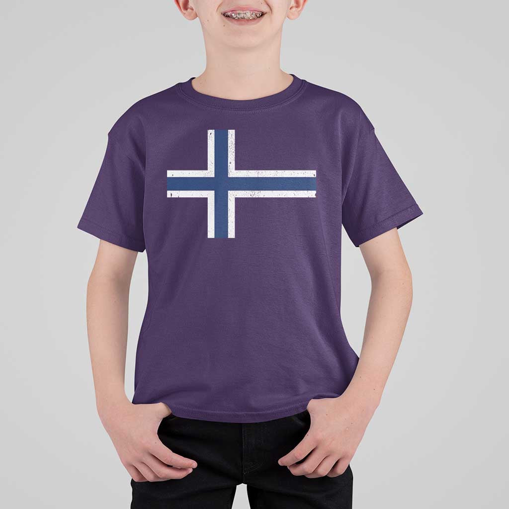 Norway Flag T Shirt For Kid Distressed Norwegian Norge Nordic Red White Blue Symbol