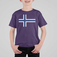 Norway Flag T Shirt For Kid Distressed Norwegian Norge Nordic Red White Blue Symbol