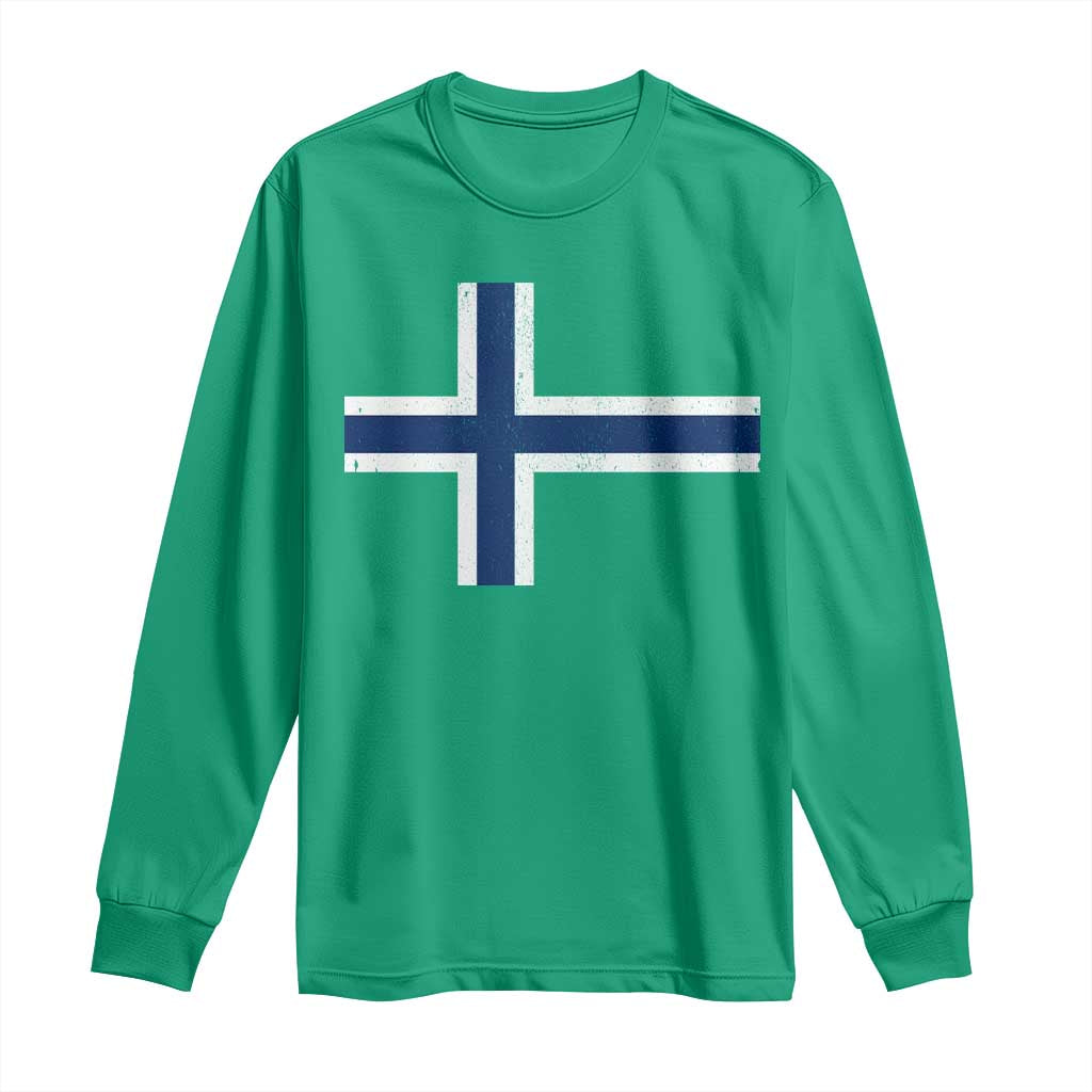 Norway Flag Long Sleeve Shirt Distressed Norwegian Norge Nordic Red White Blue Symbol