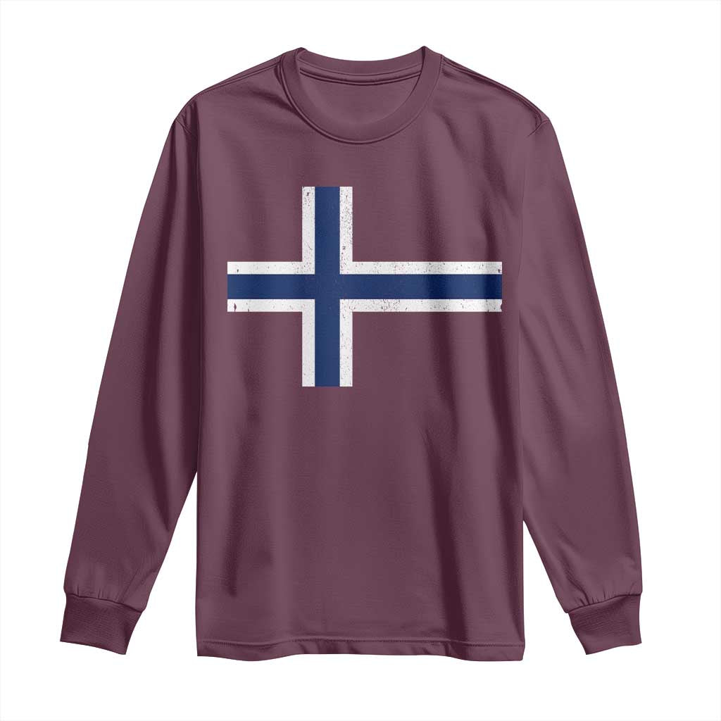 Norway Flag Long Sleeve Shirt Distressed Norwegian Norge Nordic Red White Blue Symbol