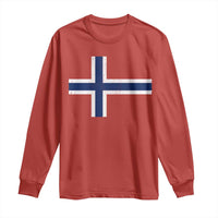 Norway Flag Long Sleeve Shirt Distressed Norwegian Norge Nordic Red White Blue Symbol