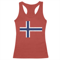 Norway Flag Racerback Tank Top Distressed Norwegian Norge Nordic Red White Blue Symbol