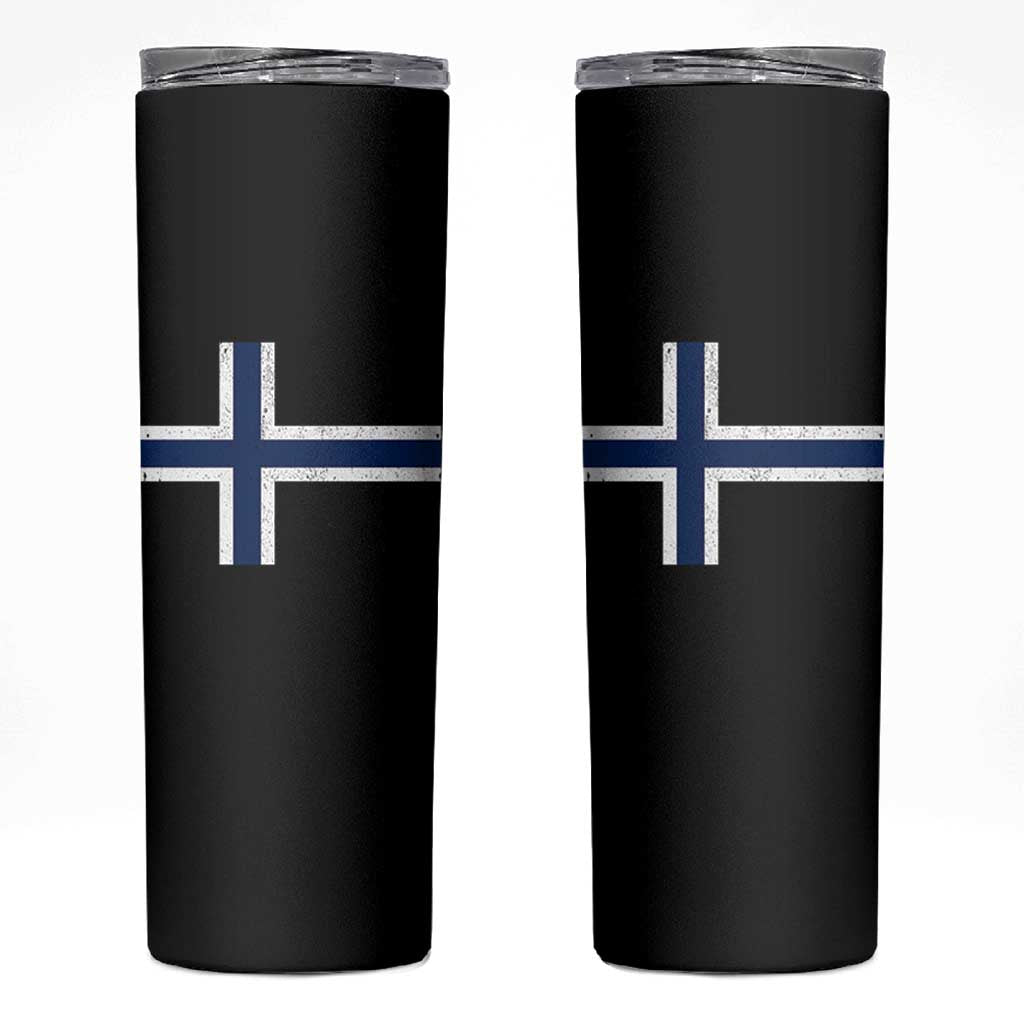 Norway Flag Skinny Tumbler Distressed Norwegian Norge Nordic Red White Blue Symbol