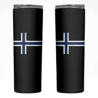 Norway Flag Skinny Tumbler Distressed Norwegian Norge Nordic Red White Blue Symbol