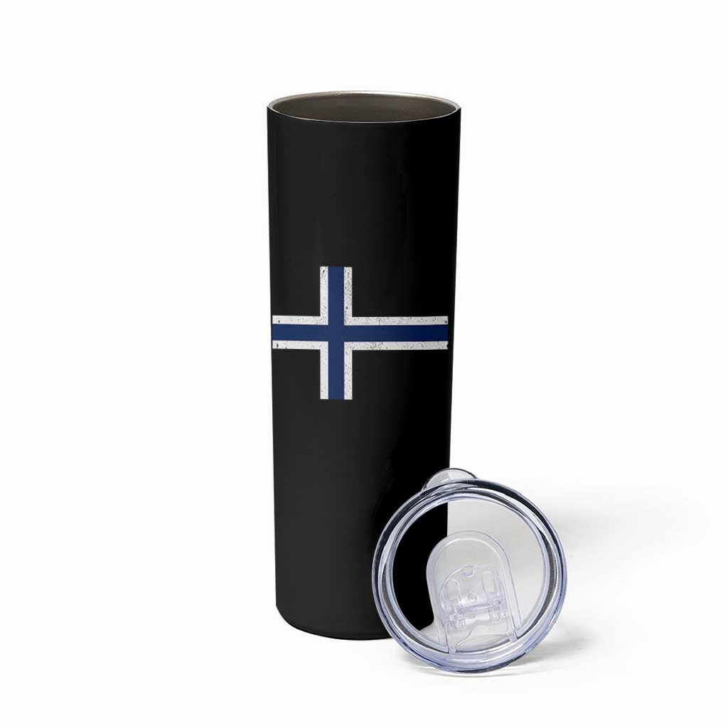 Norway Flag Skinny Tumbler Distressed Norwegian Norge Nordic Red White Blue Symbol