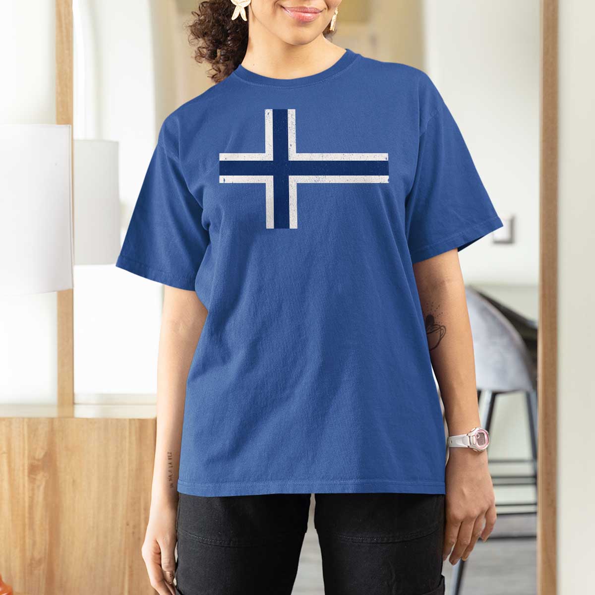 Norway Flag T Shirt For Women Distressed Norwegian Norge Nordic Red White Blue Symbol