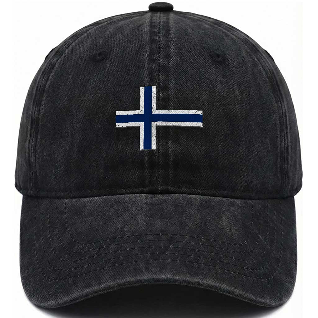Norway Flag Washed Cotton Baseball Cap Distressed Norwegian Norge Nordic Red White Blue Symbol
