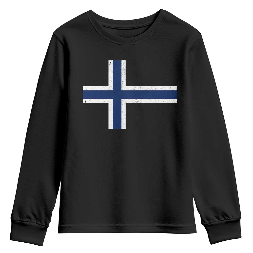 Norway Flag Youth Sweatshirt Distressed Norwegian Norge Nordic Red White Blue Symbol