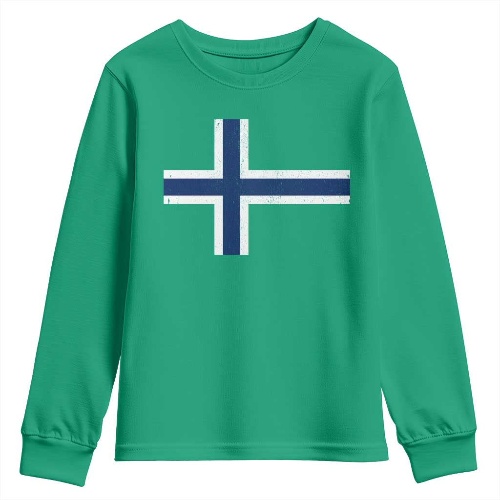 Norway Flag Youth Sweatshirt Distressed Norwegian Norge Nordic Red White Blue Symbol