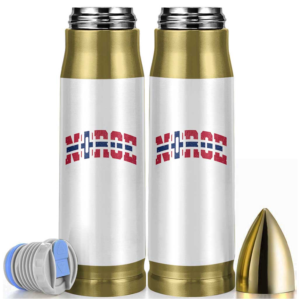 Norge Flag Bullet Tumbler Varsity Lettering Vintage Distressed Norway Norwegian Pride Scandinavian