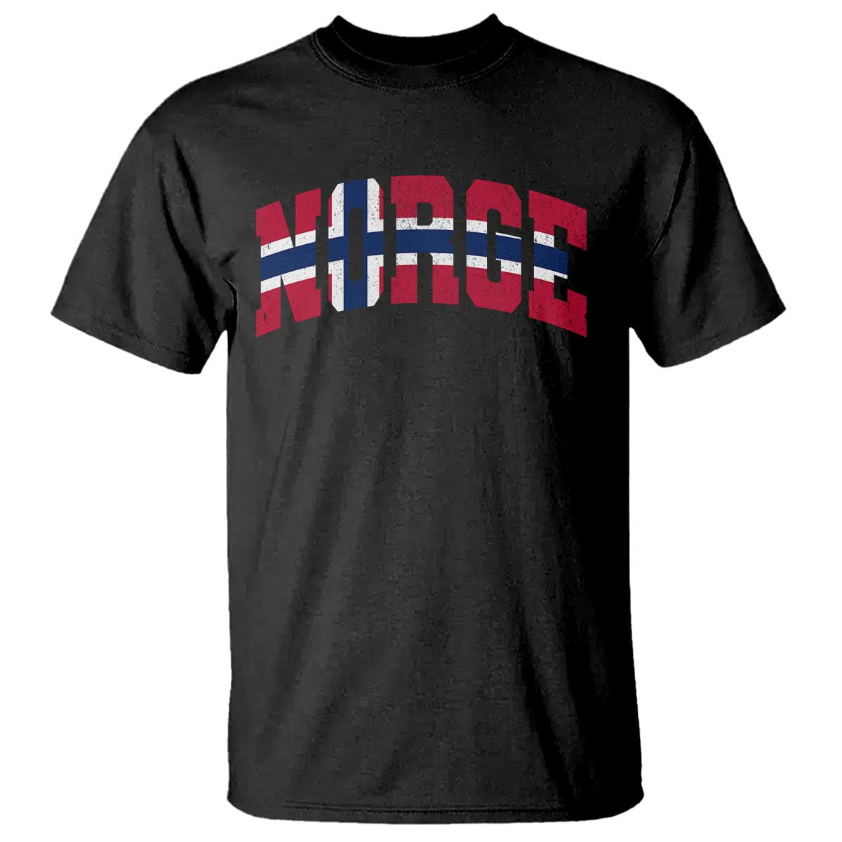 Norge Flag T Shirt Varsity Lettering Vintage Distressed Norway Norwegian Pride Scandinavian