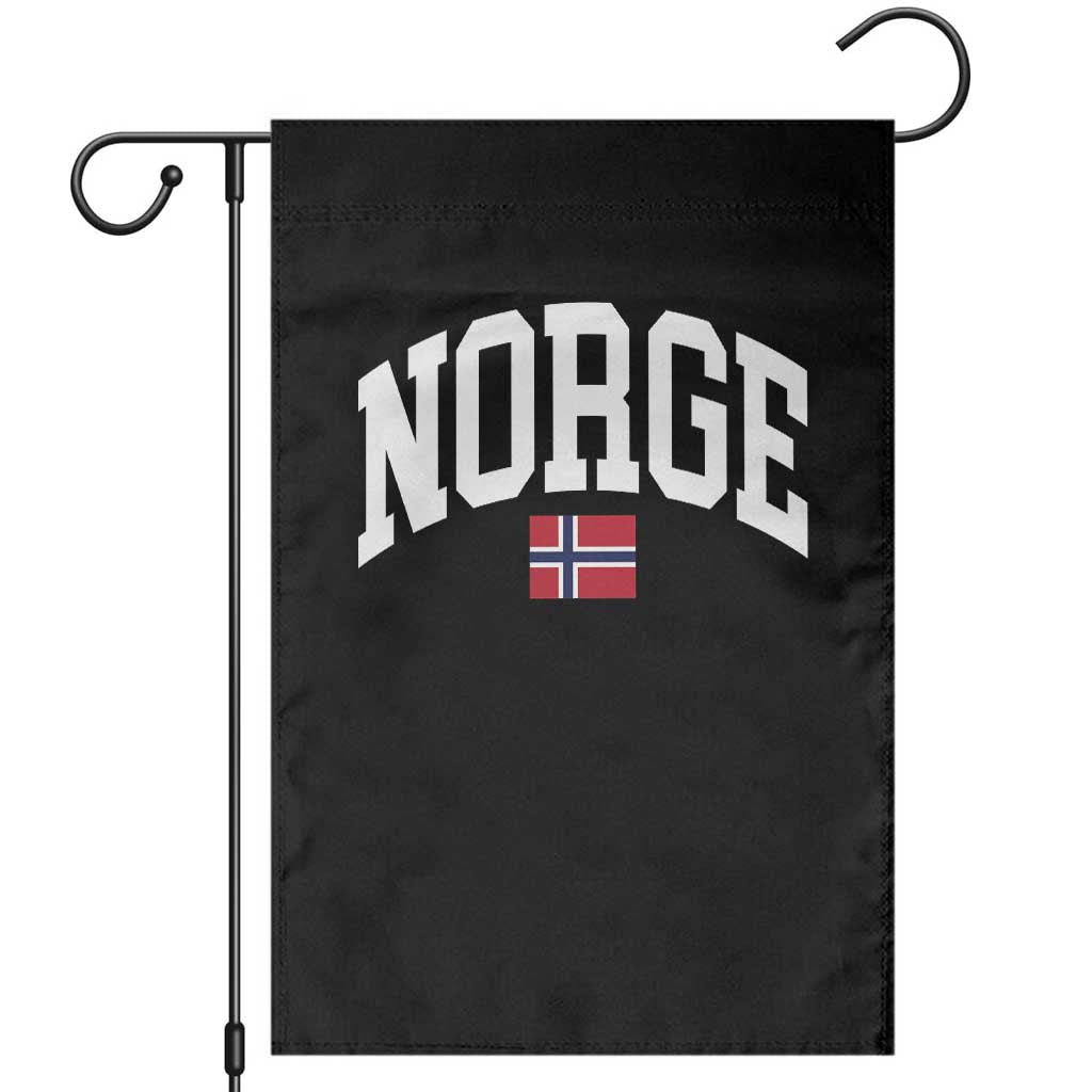 Norge Norway Flag Garden Flag Retro Varsity Lettering Norwegian Pride Scandinavian Heritage Graphic