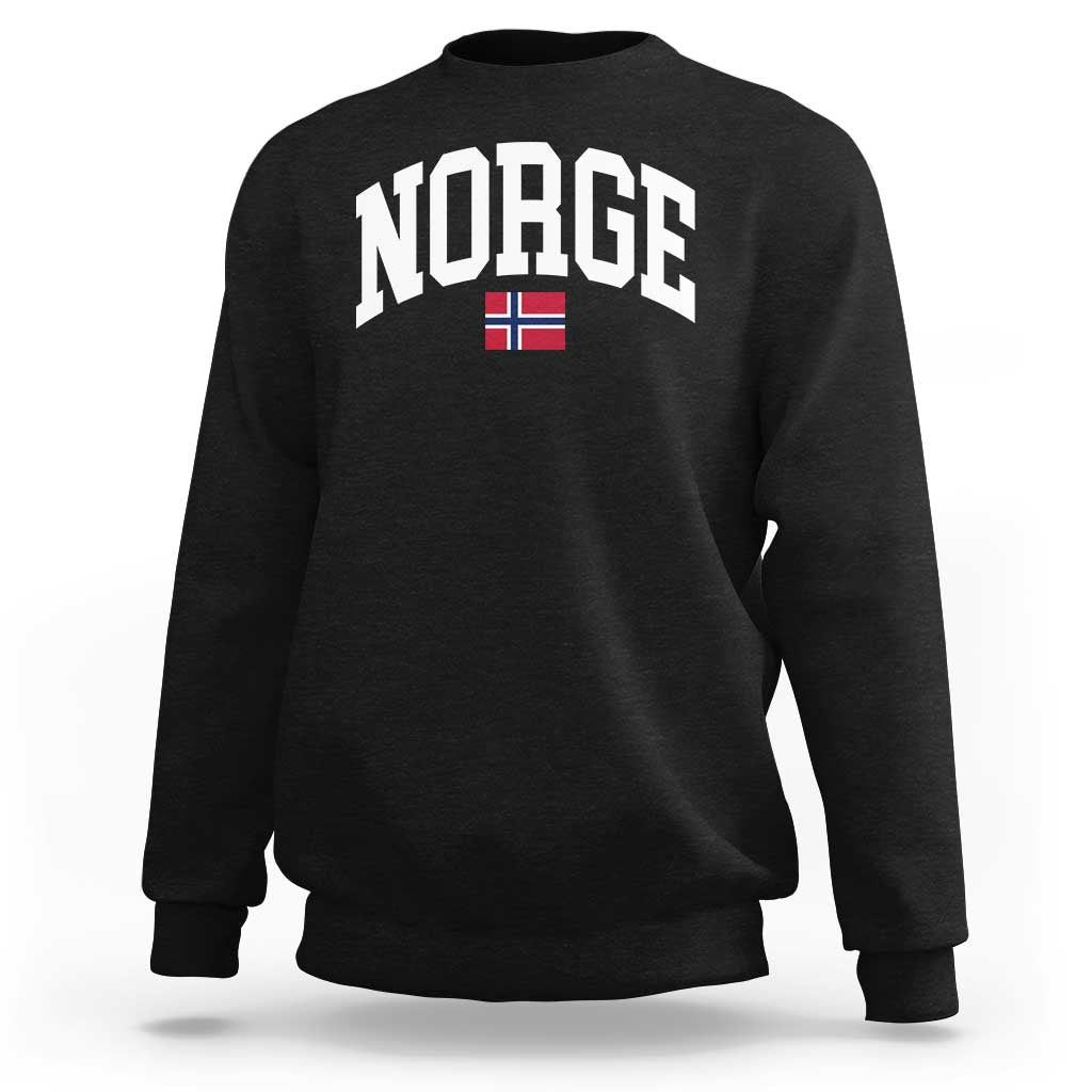 Norge Norway Flag Sweatshirt Retro Varsity Lettering Norwegian Pride Scandinavian Heritage Graphic