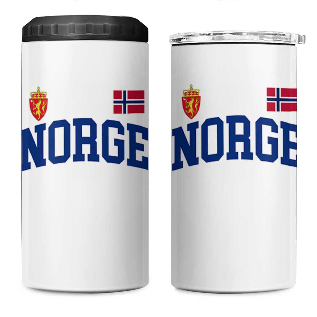 Norge Flag Norway Norwegian 4 in 1 Can Cooler Tumbler Vintage Retro