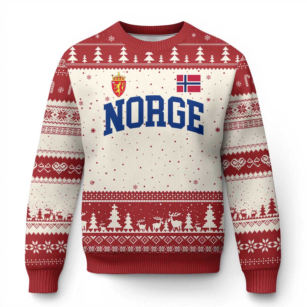 Norge Flag Norway Norwegian Ugly Christmas Sweater Vintage Retro