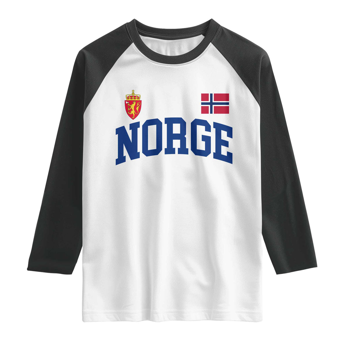 Norge Flag Norway Norwegian Raglan Shirt Vintage Retro