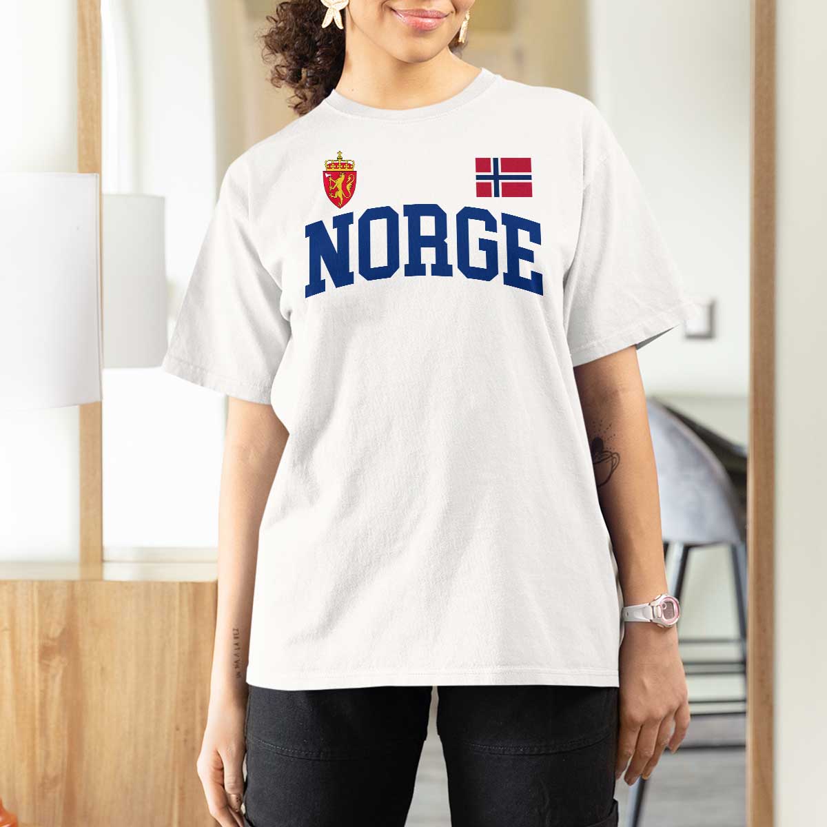 Norge Flag Norway Norwegian T Shirt For Women Vintage Retro