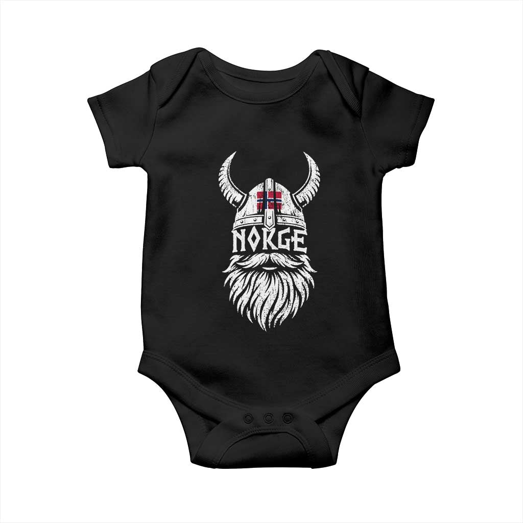 Norge Viking Norway Flag Baby Onesie Norwegian Pride Norse Warrior Vintage Graphic