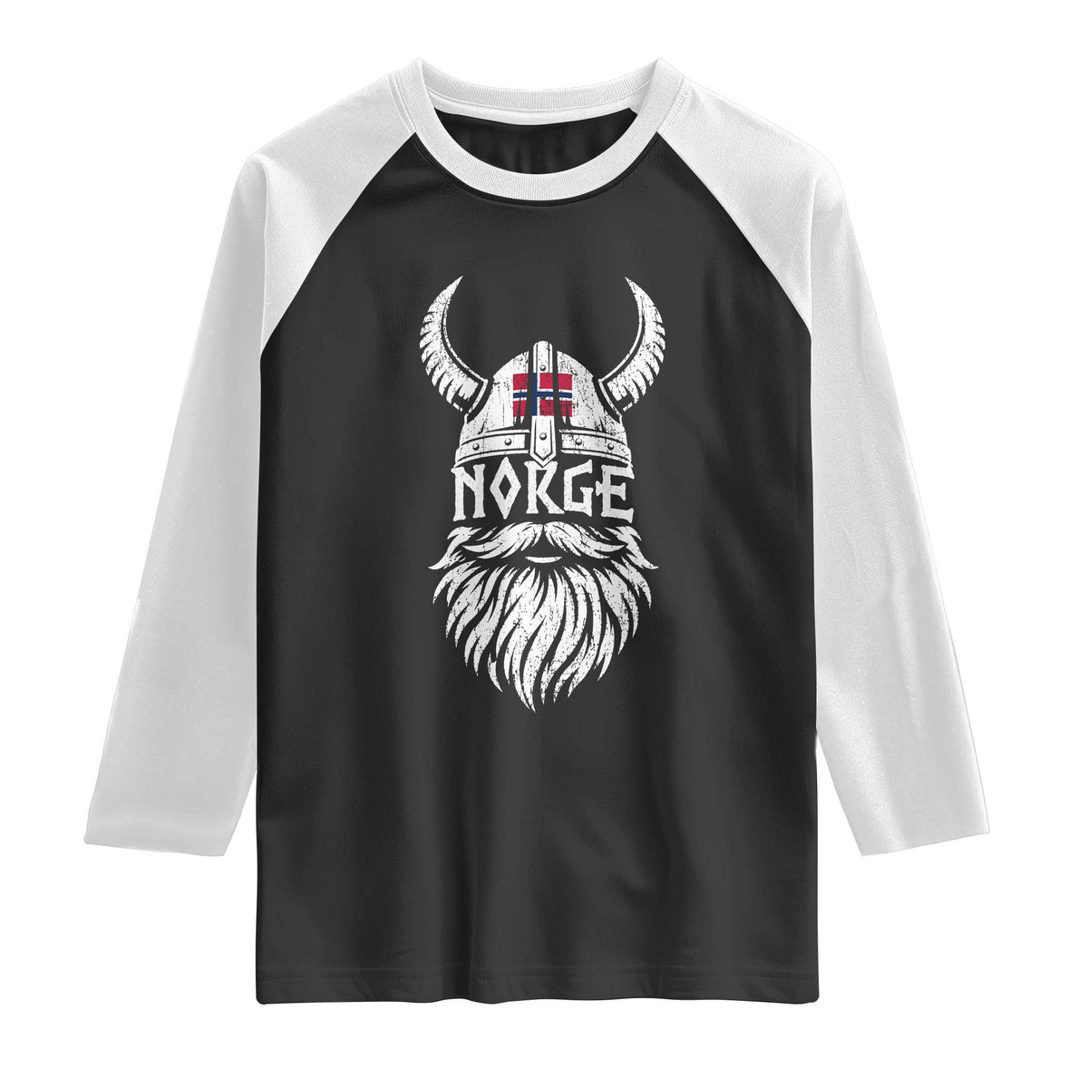 Norge Viking Norway Flag Raglan Shirt Norwegian Pride Norse Warrior Vintage Graphic