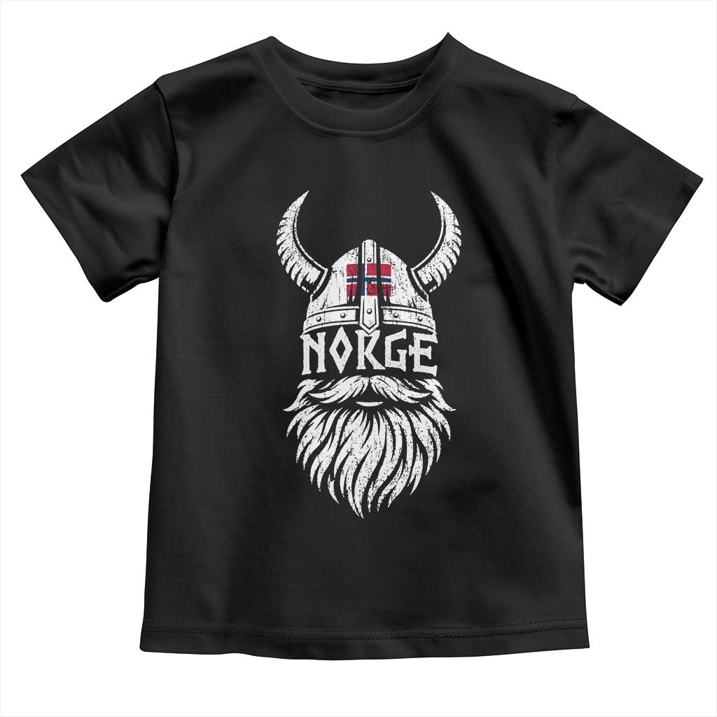 Norge Viking Norway Flag Toddler T Shirt Norwegian Pride Norse Warrior Vintage Graphic