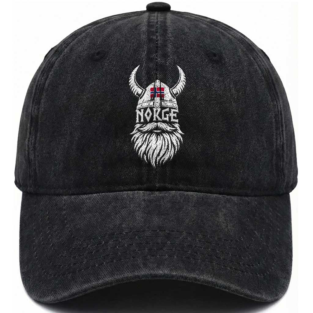Norge Viking Norway Flag Washed Cotton Baseball Cap Norwegian Pride Norse Warrior Vintage Graphic