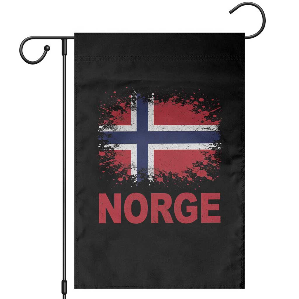 Norge Flag Garden Flag Norway Watercolor Splatter Vintage Norwegian Pride Patriotic
