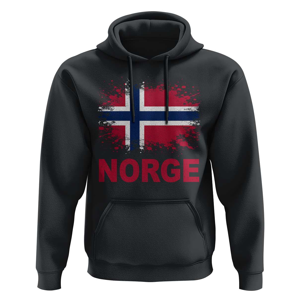 Norge Flag Hoodie Norway Watercolor Splatter Vintage Norwegian Pride Patriotic