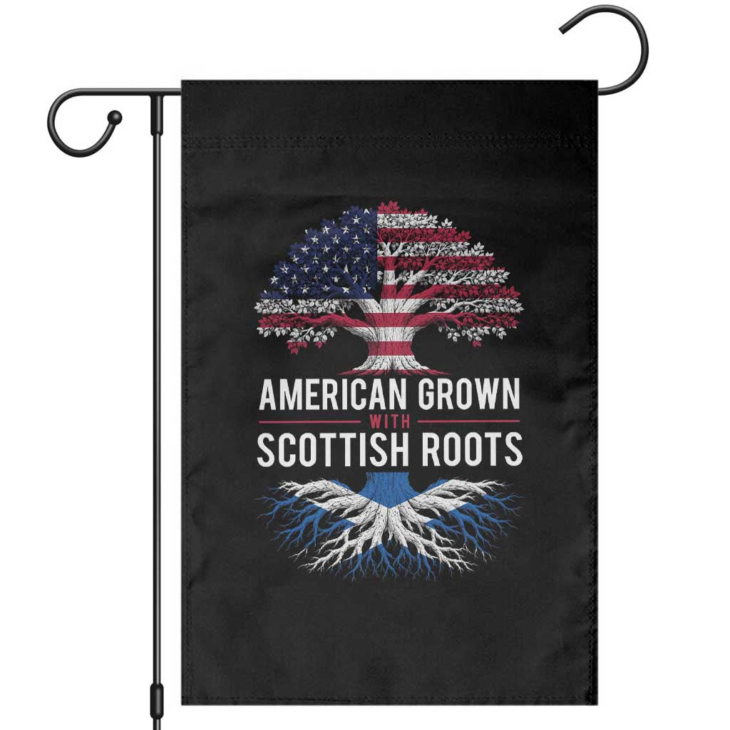 American Grown With Scottish Roots Garden Flag Family Heritage USA Scotland Pride Gift